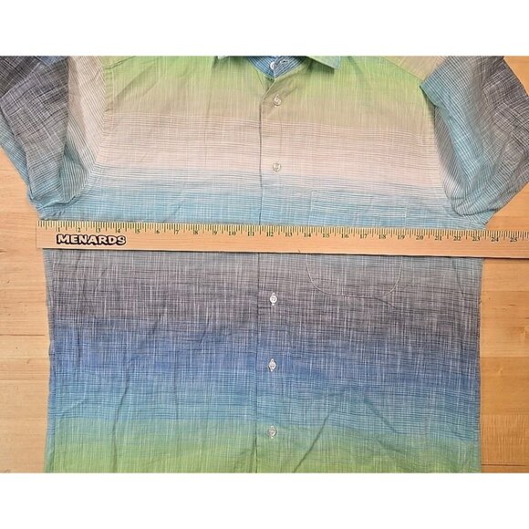 St. Croix Linen Blend Shirt Mens Size Large Rainbow Gradient Made in Italy - Picture 4 of 7